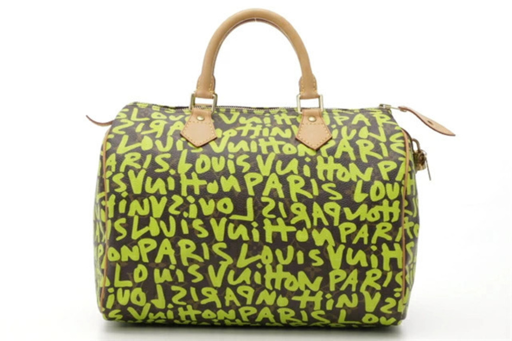 LOUIS VUITTON Speedy Handbag Monogram Graffiti Vert